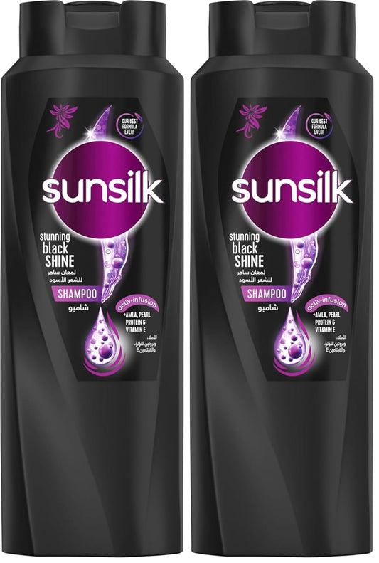 Sunsilk Shampoo Black Shine 600ML (Pack of 2)