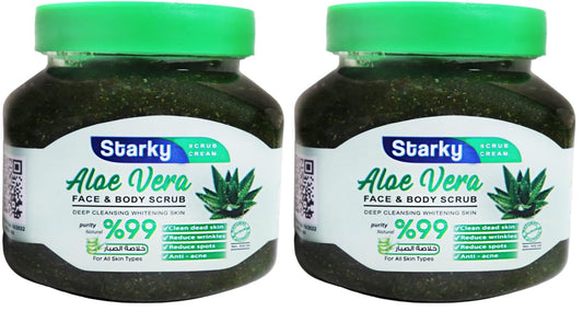 Starky scrub cream face & body scrub deep cleansing whitening skin with aloe vera for all skin types-300ml (Pack of 2)