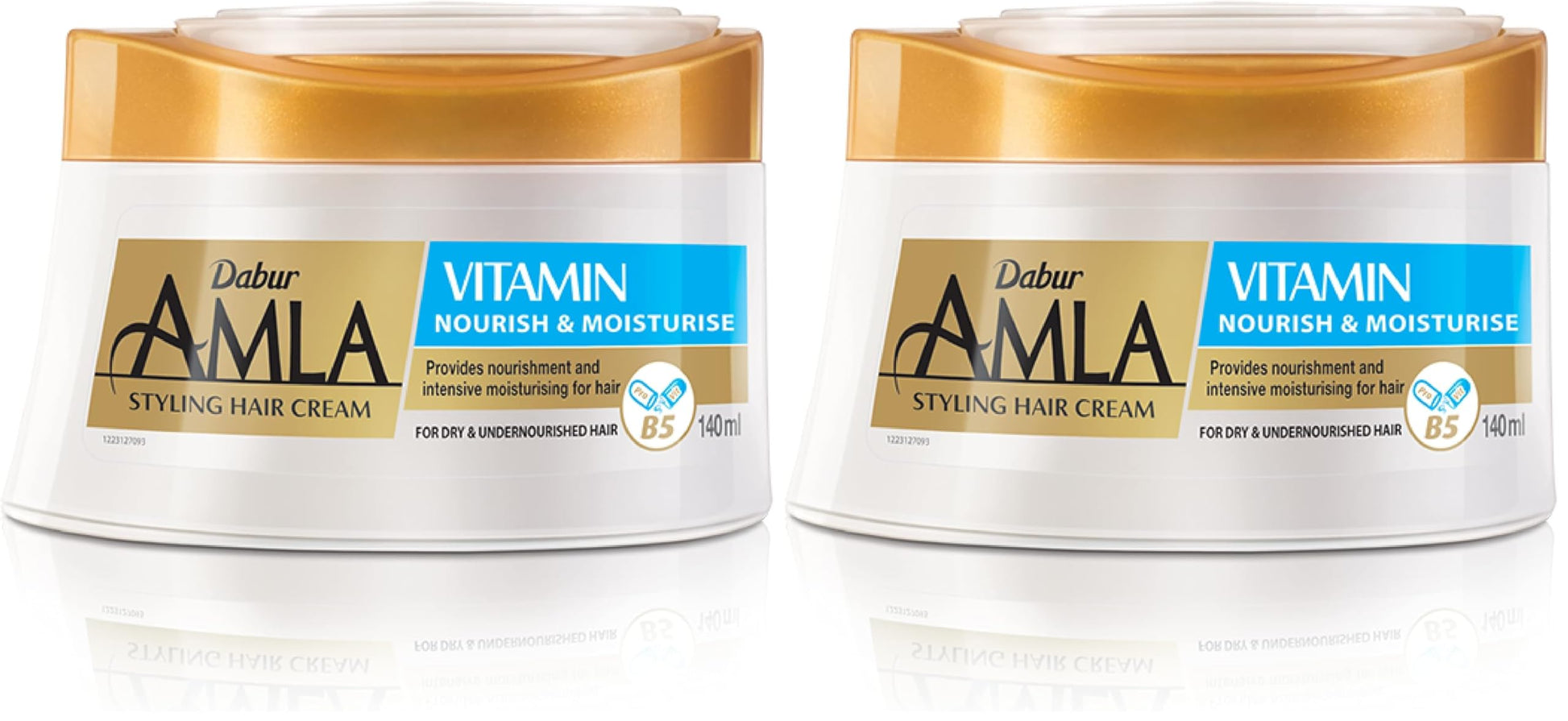 Dabur Amla Vitamin Styling Hair Cream (125mL) | Helps Dry and Under-Nourished Hair | Nourishes and Moisturizes Hair | Non-Sticky and Non-Greasy | 24-Hour Active Nourishment System (Pack of 2)