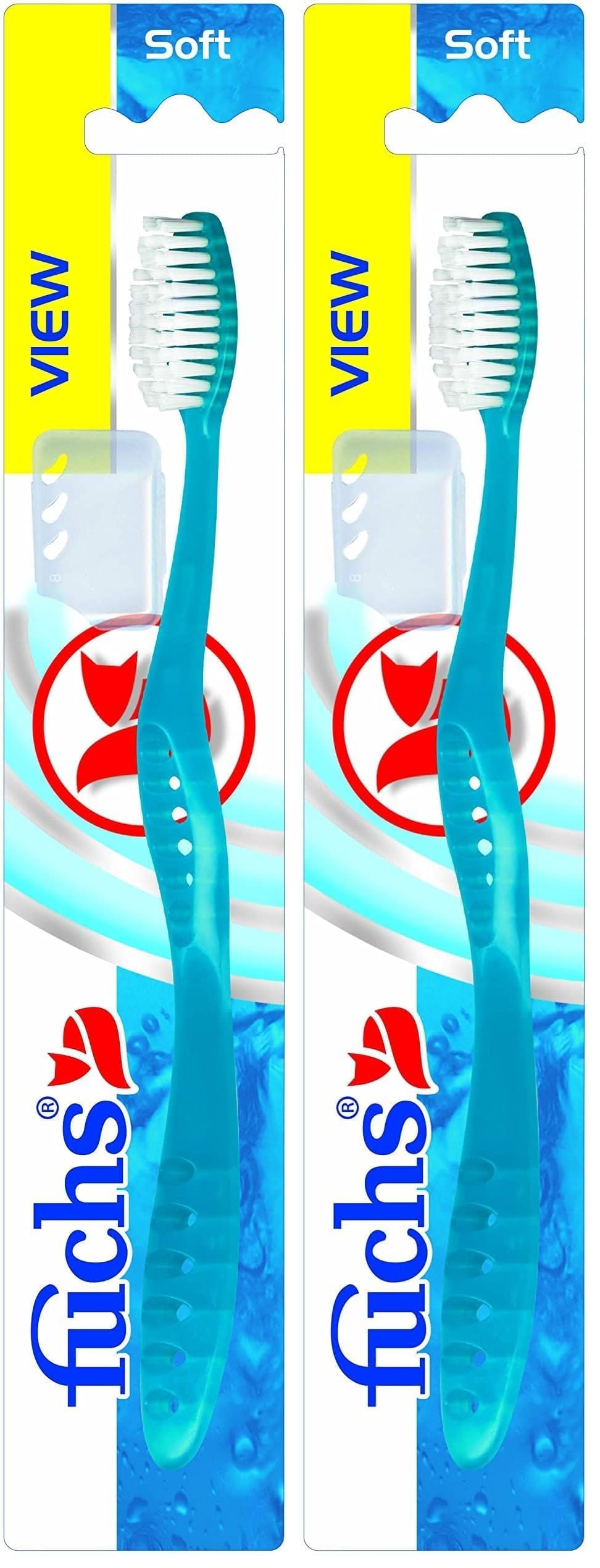 Fuchs View Toothbrush - assorted colors, Soft (Pack of 2)