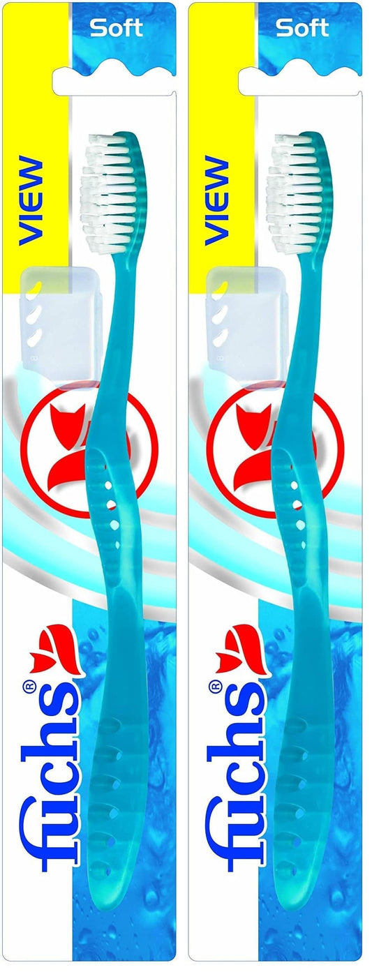 Fuchs View Toothbrush - assorted colors, Soft (Pack of 2)