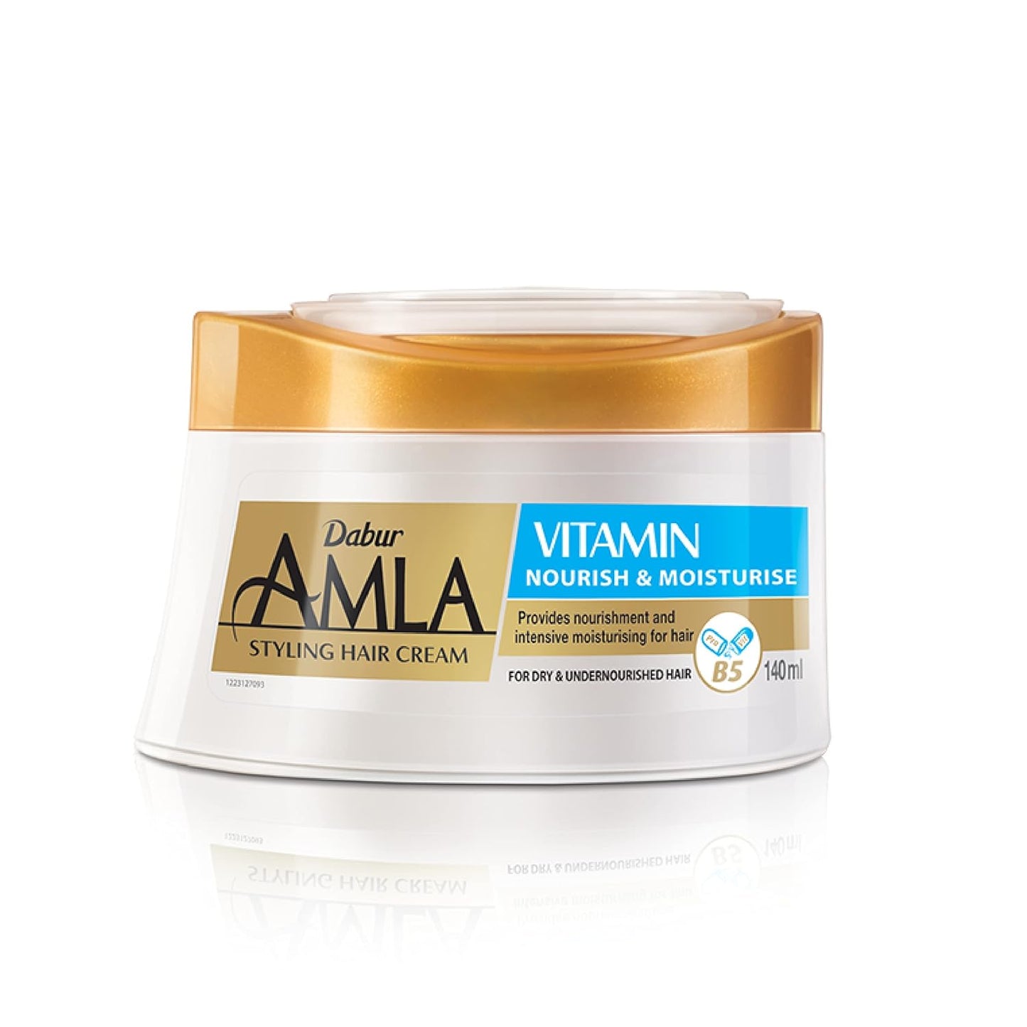 Dabur Amla Vitamin Styling Hair Cream (125mL) | Helps Dry and Under-Nourished Hair | Nourishes and Moisturizes Hair | Non-Sticky and Non-Greasy | 24-Hour Active Nourishment System