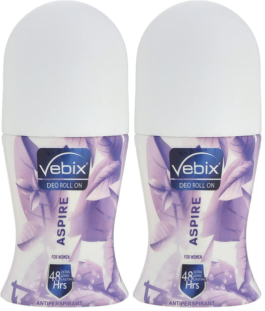 Vebix Deodrant Roll-On Aspire for Women - 50 ML (Pack of 2)