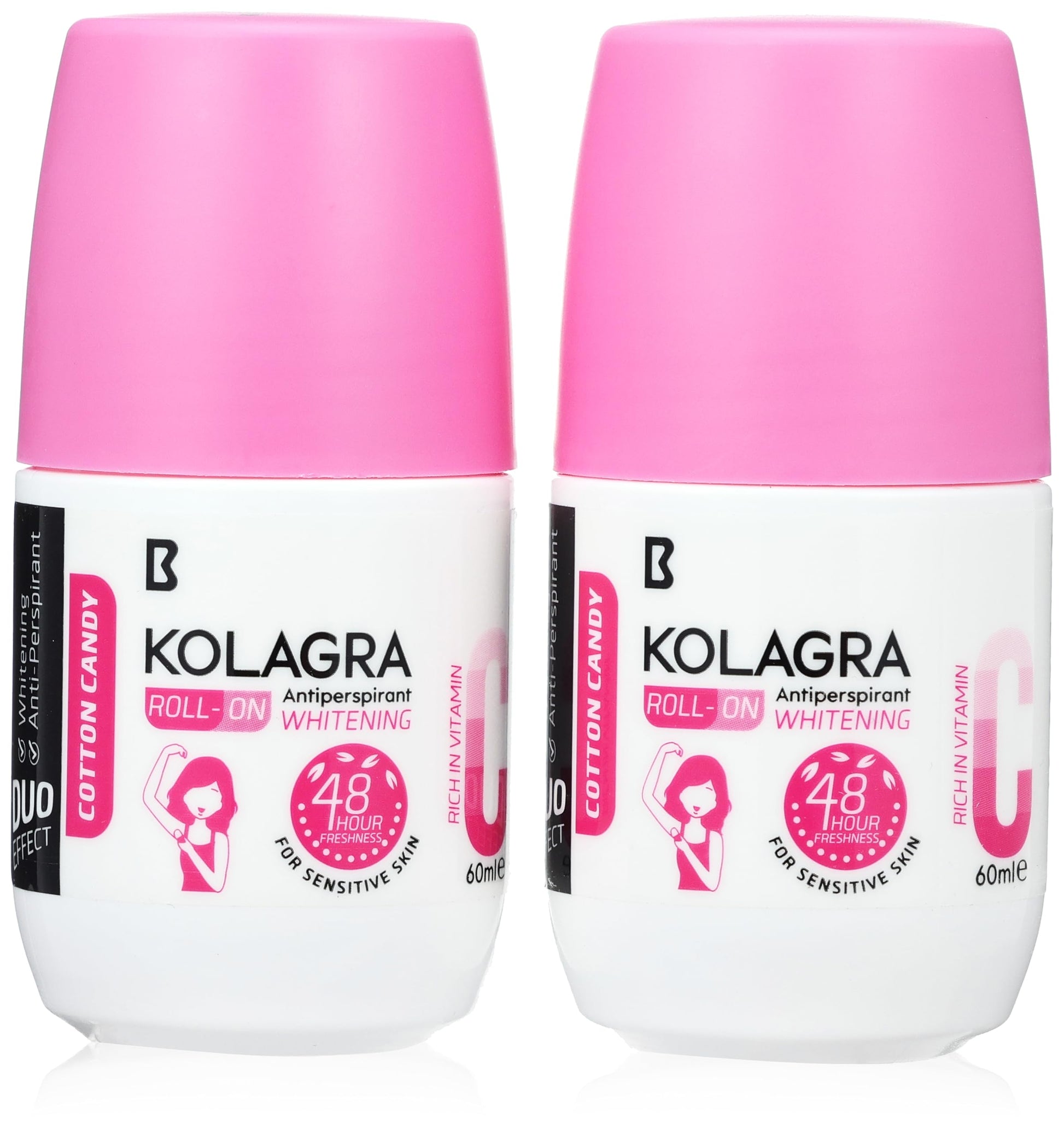Kolagra Whitening Roll On 2X1 Promopack 1+1 Cotton Candy 120ML Pink