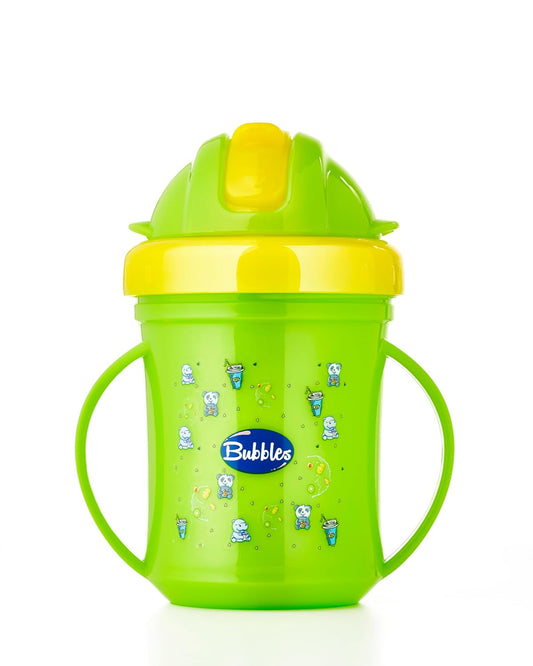 Bubbles Cup WIth Straw Green