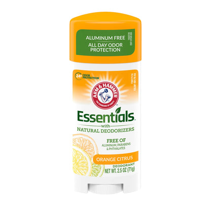 ARM & HAMMER Essentials deodorant, crisp orange citrus, 2.5 ounce, 1 Count