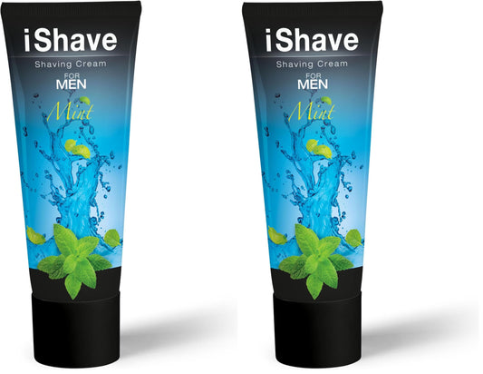 Five Fives IShave Mint Shaving Cream for Men - 90 gm (Pack of 2)
