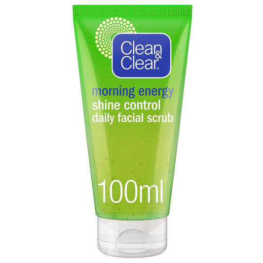 Clean & Clear Daily Facial Scrub, Morning Energy, Shine Control, 100 ml