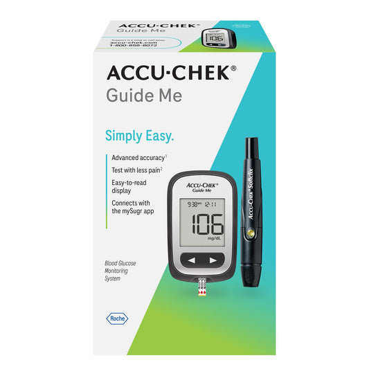 Accu-Chek  Guide Me® Meter Diabetes Kit with 50 test strips,10 Softclix Lancing for Diabetic Blood Glucose Testing- package may vary
