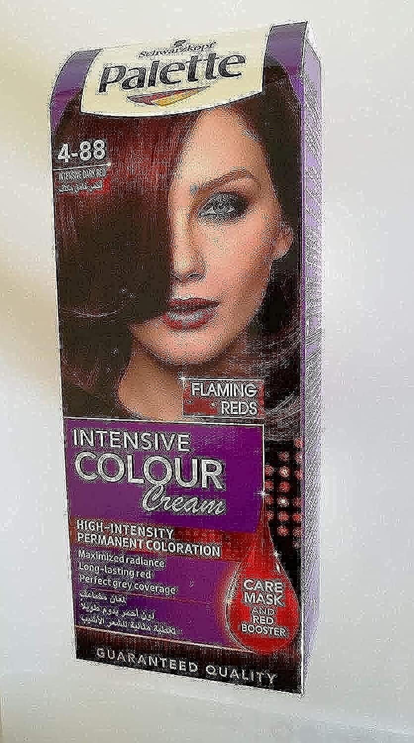 Palette Permanent Cream Hair Dye for Women, Intensive Dark Red 4-88 - 3838824239705