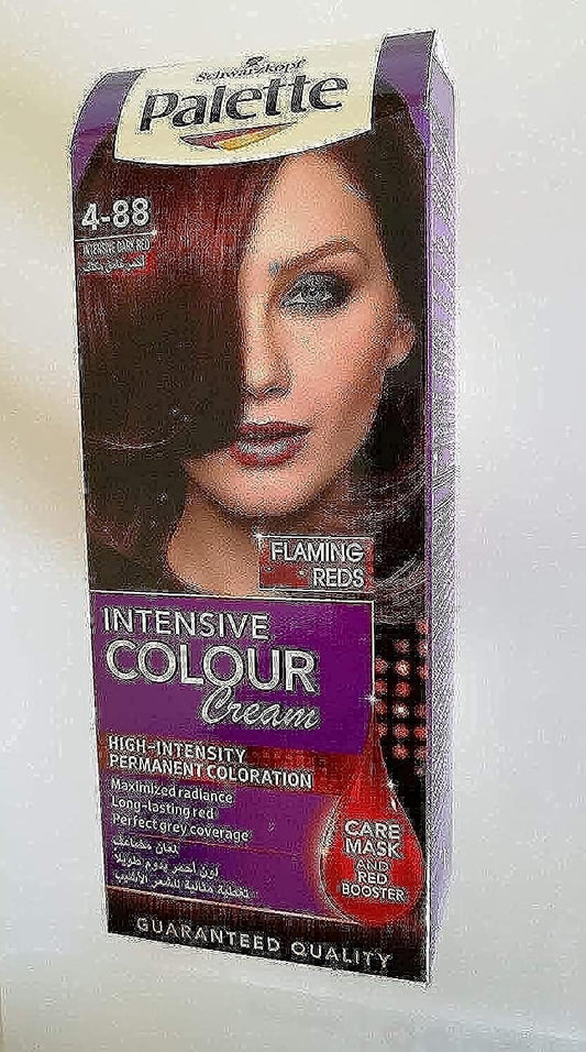 Palette Permanent Cream Hair Dye for Women, Intensive Dark Red 4-88 - 3838824239705