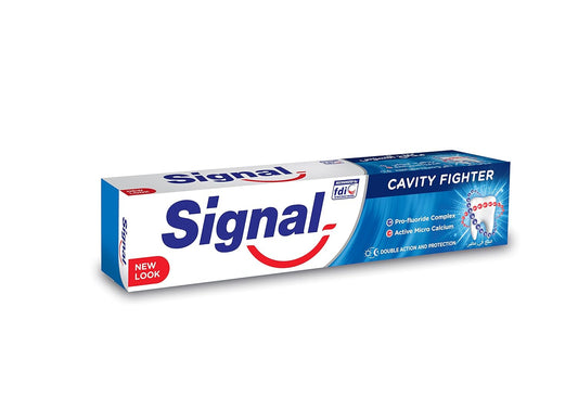 Signal Cavity Fighter with Micro Calcium and Pro-fluoride to help prevent gum bleeding and 10x stronger teeth Toothpaste 50ml