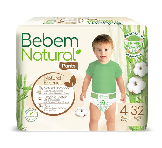 Bebem Natural - Pants Diapers - Twin Pack - Maxi Size 4 - 32 Pieces