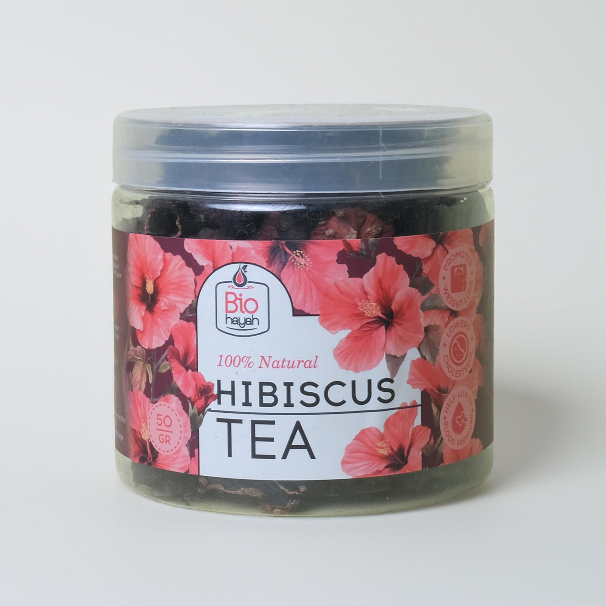 Biohayah, Hibiscus Tea 50 g - Naturally Dried Hibiscus Flowers Perfect Hot and Iced Tea