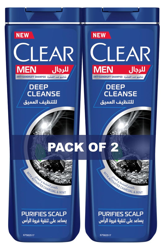 Clear Anti-Dandruff Shampoo, for dandruff prone & itchy scalp, Deep Cleanse purifies and nourishes the scalp, 2 x 350ml