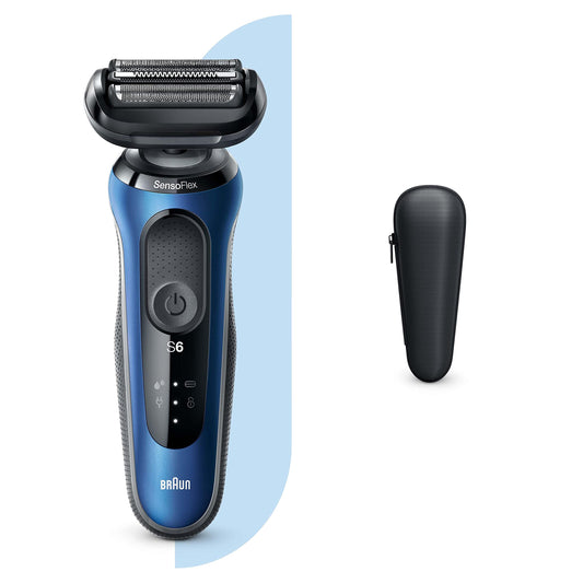 Braun Series 6 60-B1000s Wet & Dry Shaver with Travel Case - Blue