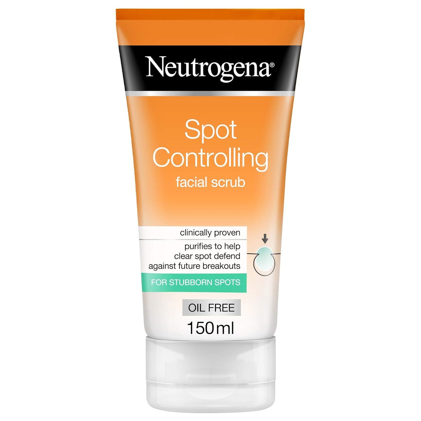 Neutrogena Spot Controlling Face Scrub, Purifies to Help Clear Spots, Fights Future Breakouts, for a Refined Complexion, Oil Free, 150ml