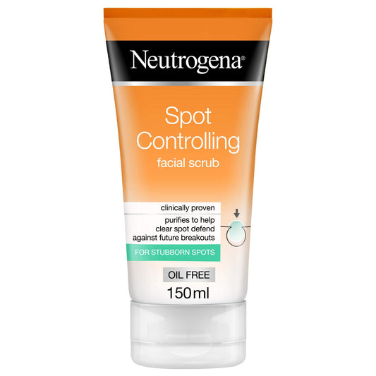 Neutrogena Spot Controlling Face Scrub, Purifies to Help Clear Spots, Fights Future Breakouts, for a Refined Complexion, Oil Free, 150ml