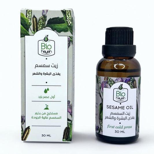Biohayah Sesame Oil 30ml – 100% Pure Cold Pressed for Skin & Hair Nourishment | Natural Beauty Oil for Moisturizing