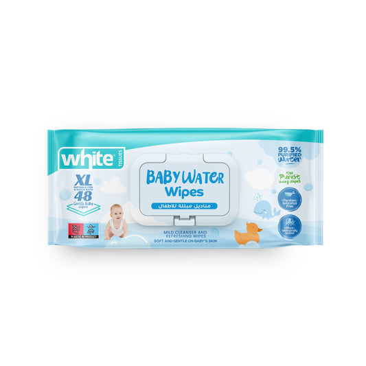 White baby-water wipes 48
