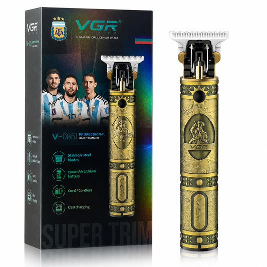 VGR Rechargeable Hair Clippers with Zero Gapped Baldheaded T-Blade, V-085