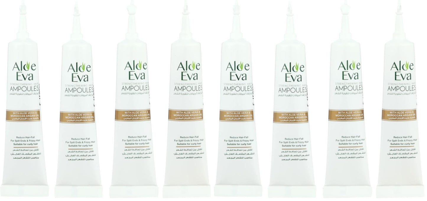 Aloe Eva strengthening hair ampoules with aloe vera and argan oil 15ml (4 ampoules) (Pack of 2)