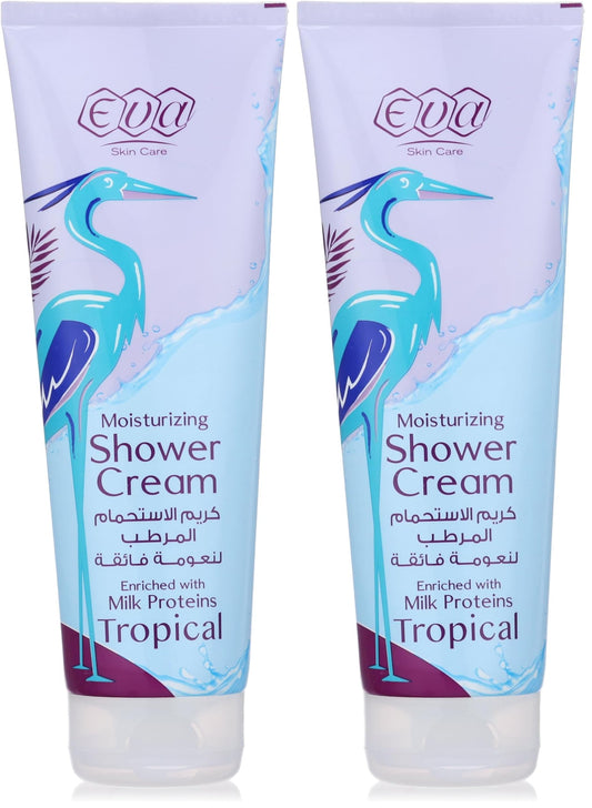 Eva Skin Care Moisturizing Shower Cream Tropical 250ml (Pack of 2)