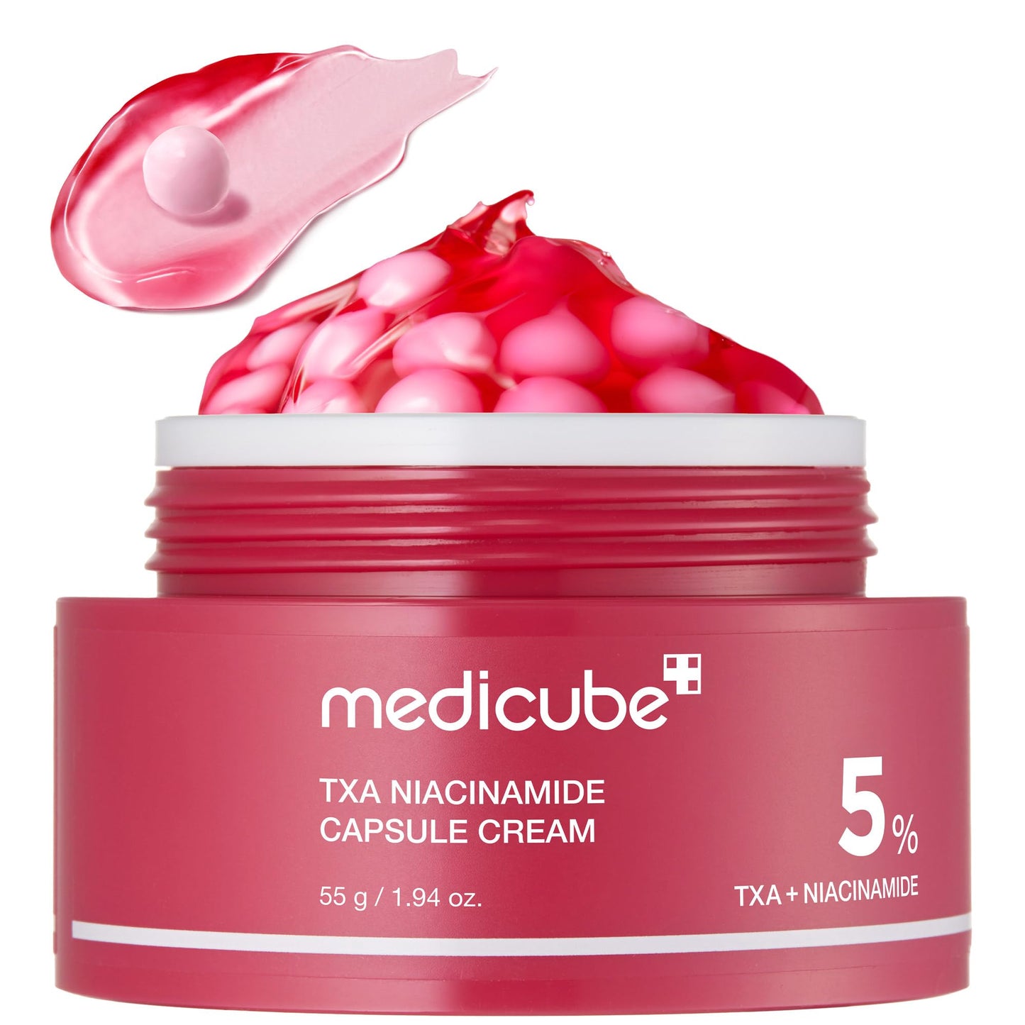 medicube Txa+Niacinamide Capsule Cream For After Spot Care Use|Ultimate Dual Radiance Moisturizer|Uneven Skin Tone, Texture, Hydration L 99% Pure Tranexamic Acid & Niacinamide| Korean Skincare|1.94 Oz