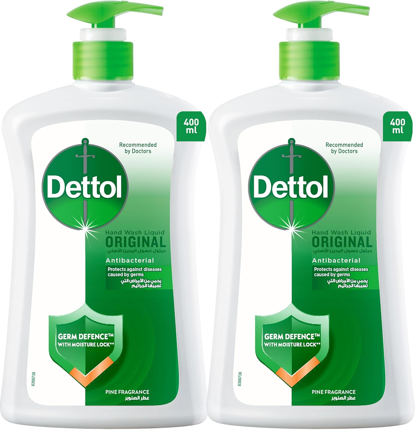 Dettol original handwash liquid soap pump for effective germ protection & personal hygiene (protects against 100 illness causing germs) 400ml Twin Pcs 35%