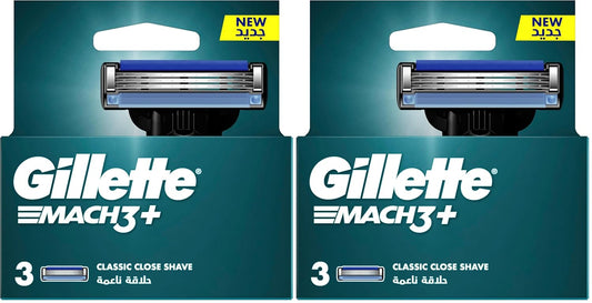 Gillette Mach3+ Razor Blade Refills – 3 Pieces (Pack of 2)