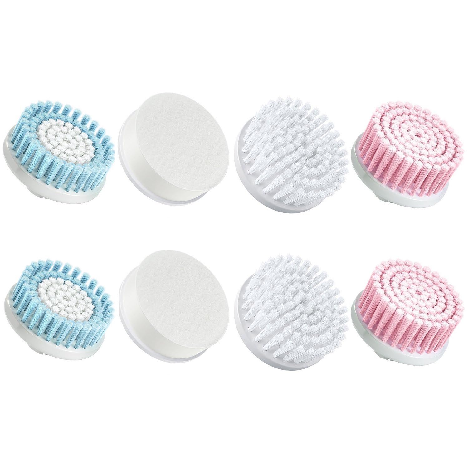 Braun Spare Parts - Braun 80 Face, 80-e Face, 80-s Face Replacement brushes With 80-b Face Replacement beauty Sponges, Designed for Braun Face brush, Set of 8, Non-Retail Packaging, Packaging May Vary