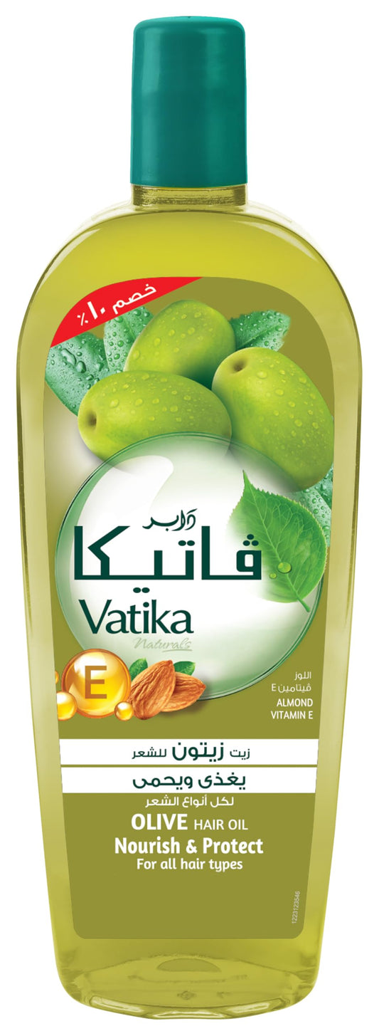 Vatika Naturals Olive Enriched Hair Oil (45mL) | Natural Extract of Almonds with Vitamin E | Nourishes and Protects Hair | For All Hair Types