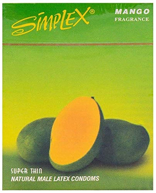Simplex Super Thin Natural Latex Mango Flavored Condom, Pack of 3