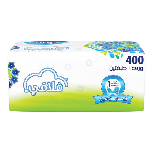 Fine Fluffy 2 Ply Facial Tissue Soft Pack, 400 Sheets 1 Pack