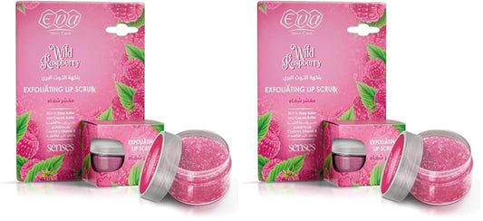 Eva Cosmetics Exfoliating Lip Scrub with Raspberry - 20grams (Pack of 2)
