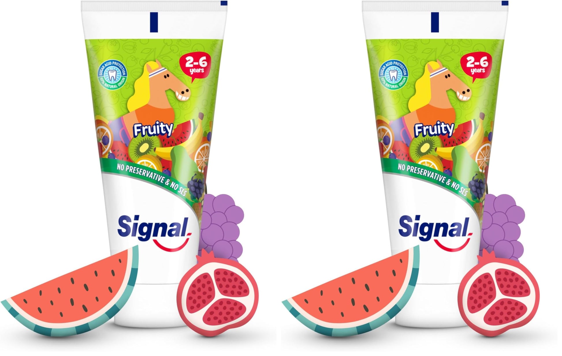 Signal Kids Toothpaste, Fruity, prevents tooth decay & tooth cavity, 50ml (Pack of 2)