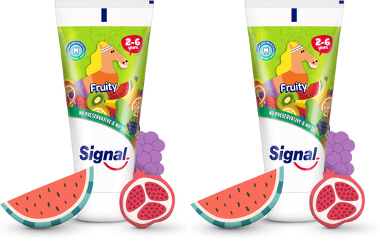 Signal Kids Toothpaste, Fruity, prevents tooth decay & tooth cavity, 50ml (Pack of 2)