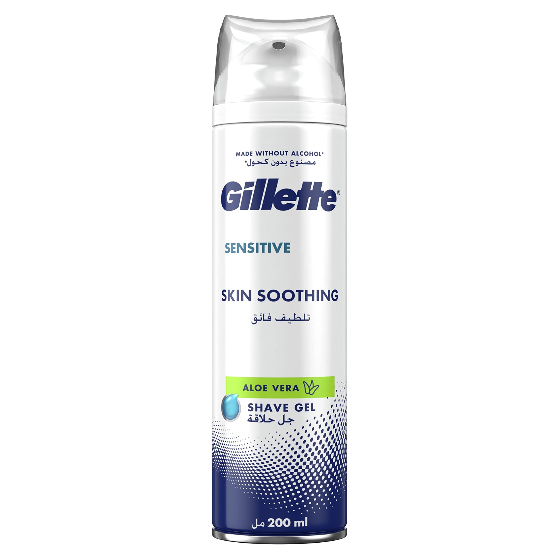 Gillette Gilette Sensitive Skin Soothing Aloe Vera Shave Gel 200 ml, Made Without Alcohol