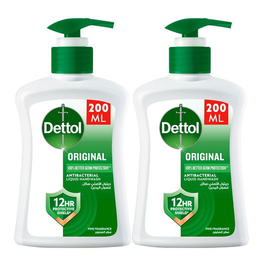 Dettol Original Anti-Bacterial Liquid Hand Wash 200ml Twin Pack.