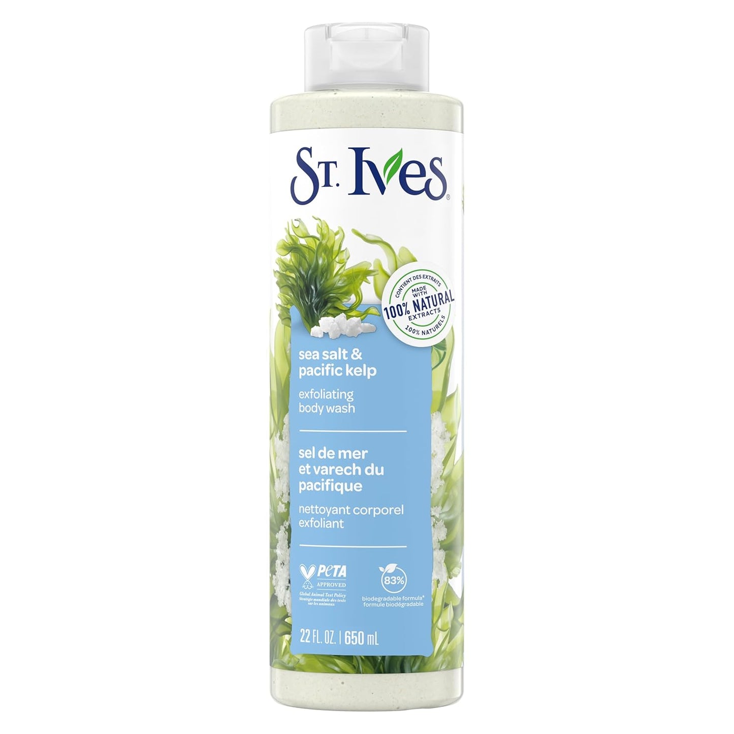 ST. Ives St exfoliating body wash sea salt & pacific kelp 22 fl oz 650 ml