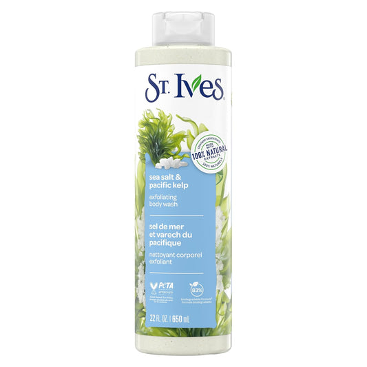 ST. Ives St exfoliating body wash sea salt & pacific kelp 22 fl oz 650 ml