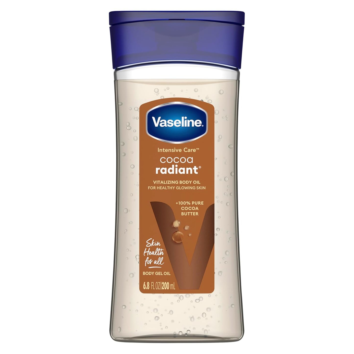 Vaseline Intensive Care Body Gel Oil, Cocoa Radiant, 6.8 oz,Transparent - Package May Vary