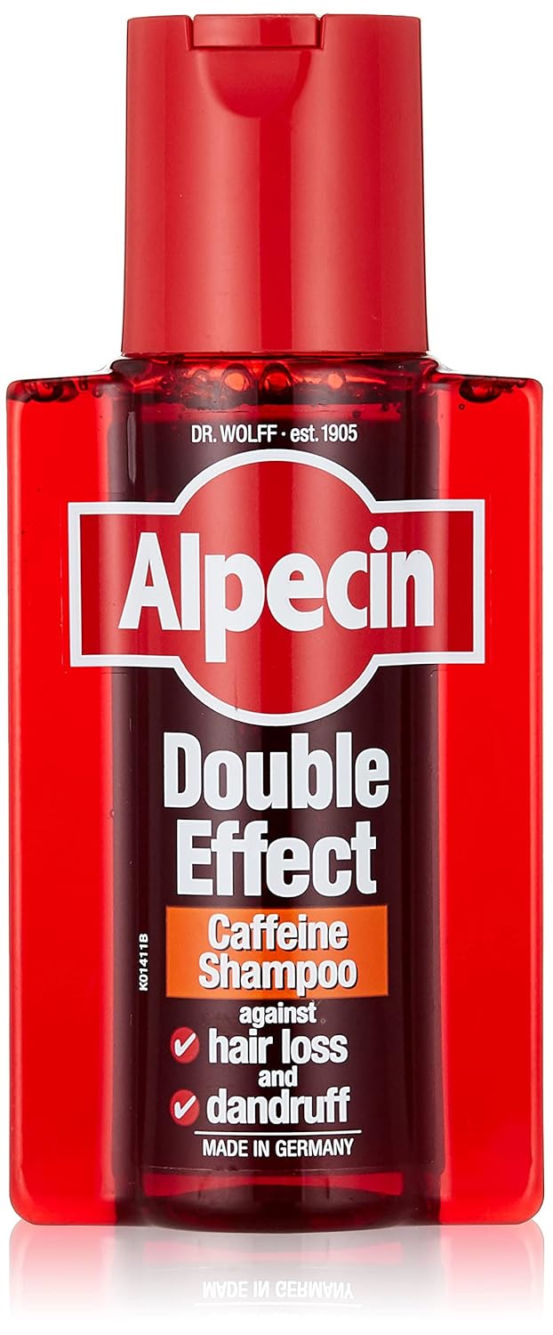 Alpecin Double Effect Caffeine Shampoo 1X 200Ml Anti Dandruff And Natural Hair Growth Shampoo Energizer For Strong Hair Hair Care For Men Made In Germany, Red