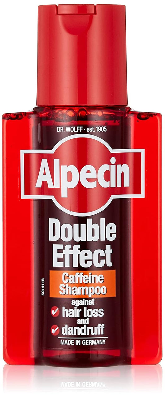 Alpecin Double Effect Caffeine Shampoo 1X 200Ml Anti Dandruff And Natural Hair Growth Shampoo Energizer For Strong Hair Hair Care For Men Made In Germany, Red