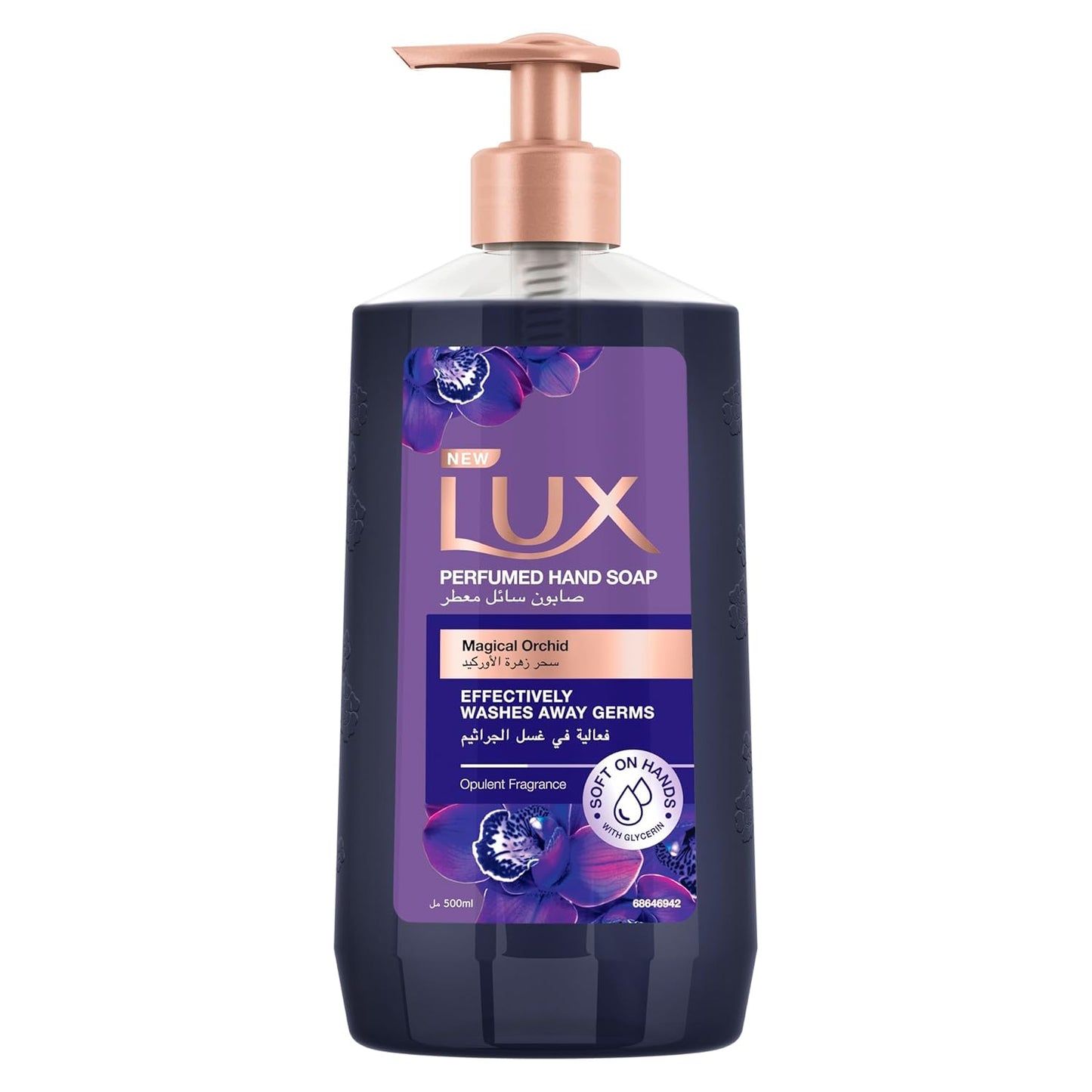 Lux antibacterial liquid handwash glycerine enriched, magical orchid for all skin types, 500ml