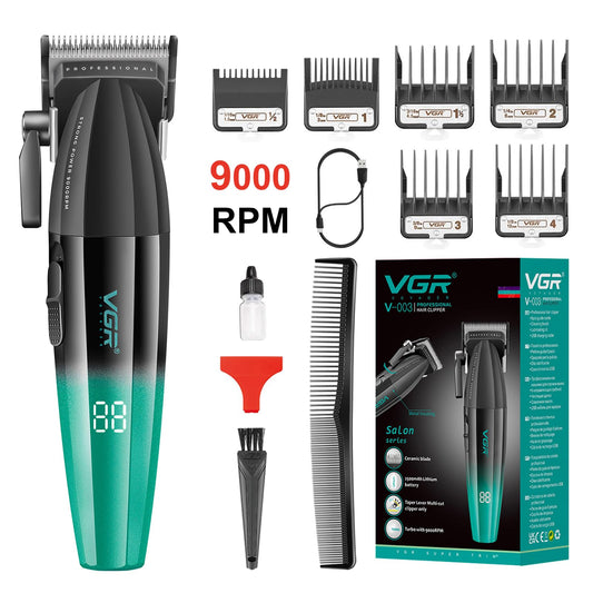 Vgr 003 Fresh Fade Hair Clipper, Professional Hair Trimmer, Cord/Cordless Rechargeable Hair Cutting Tools With Led Display, Gift For Men