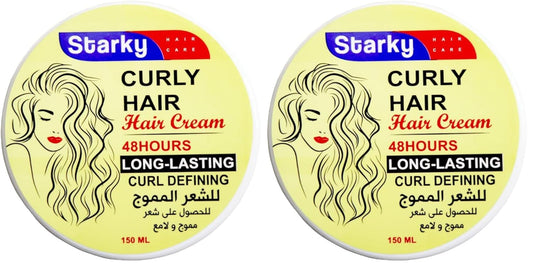 Starky hair care hair cream curly hair 48 hours long-lasting curl defining-150ml (Pack of 2)