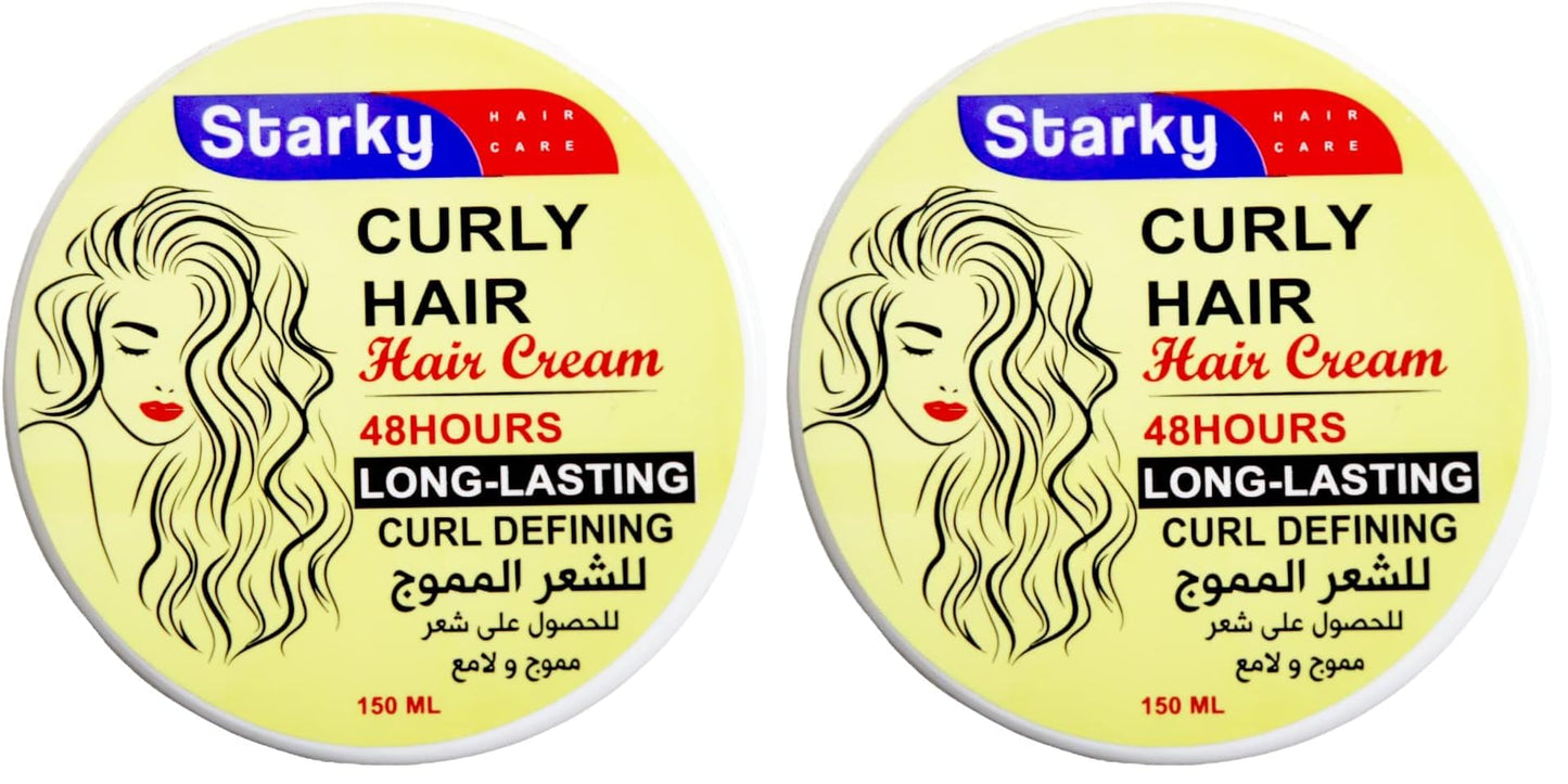 Starky hair care hair cream curly hair 48 hours long-lasting curl defining-150ml (Pack of 2)