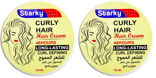 Starky hair care hair cream curly hair 48 hours long-lasting curl defining-150ml (Pack of 2)