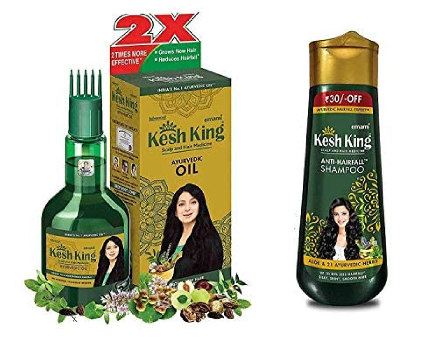 KESH KING Ayurvedic Scalp and Hair Oil, 100ml & Anti Hairfall Shampoo, 200ml Combo